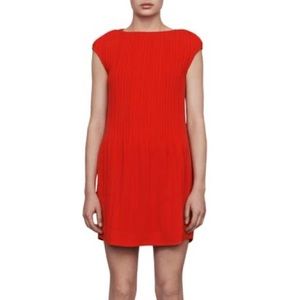 NWT Maje Rocka Pleat Crepe Pleat Dress Red 2/medium $265